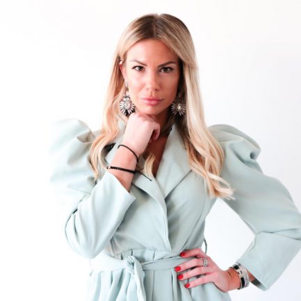 Blazer Dress wrap over front in colour mint