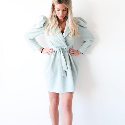 Blazer Dress wrap over front in colour mint