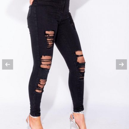 The Dollhouse Distressed Mid Rise Skinny Jeans