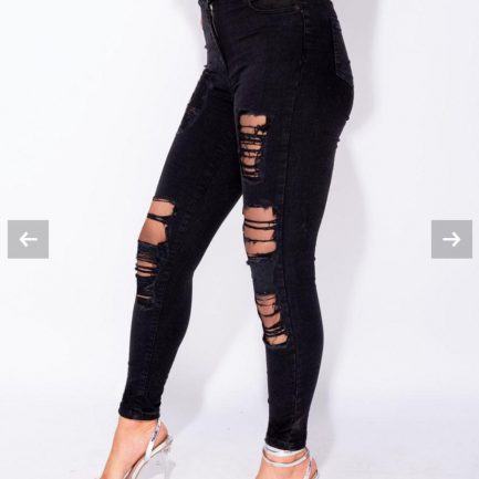 The Dollhouse Distressed Mid Rise Skinny Jeans