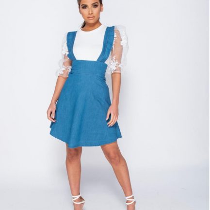 Pinafore jeans mini dress