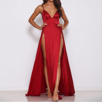Red Satin Dress