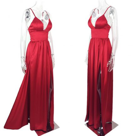 Red Satin Dress