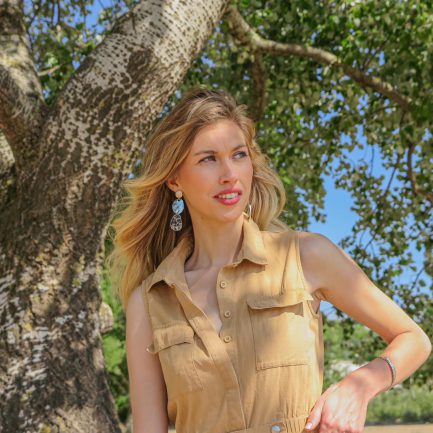 Metal Pleated earring